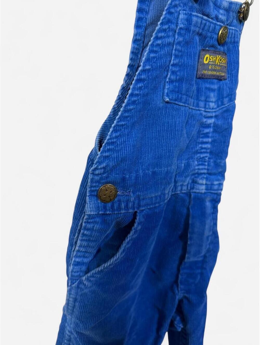 1999 Vintage OshKosh B'gosh Blue Corduroy Overalls 4T - Picture 3 of 8